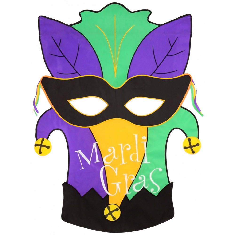 Mardi Gras Mask Celebration Large Flag [0913FL] - MardiGrasOutlet.com