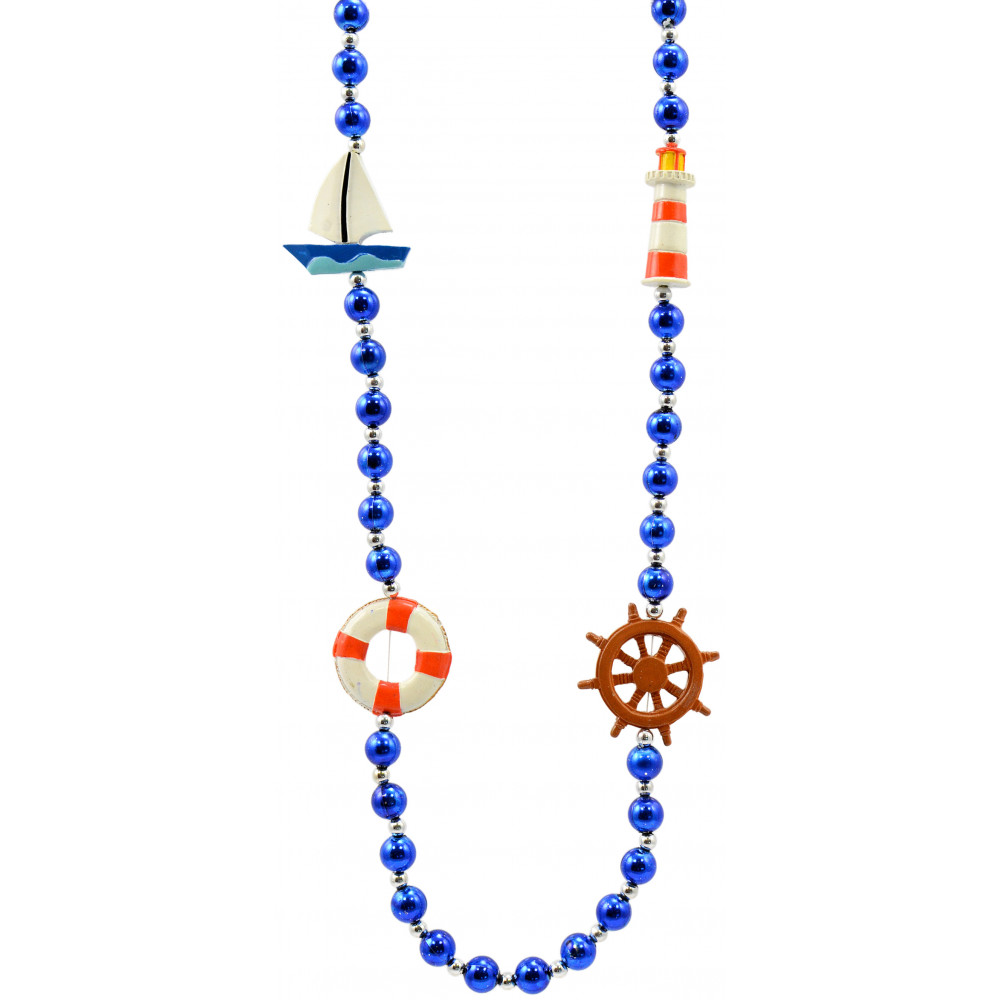 This Pirate Flag Necklace is a 42in hand strung Mardi Gras throw.