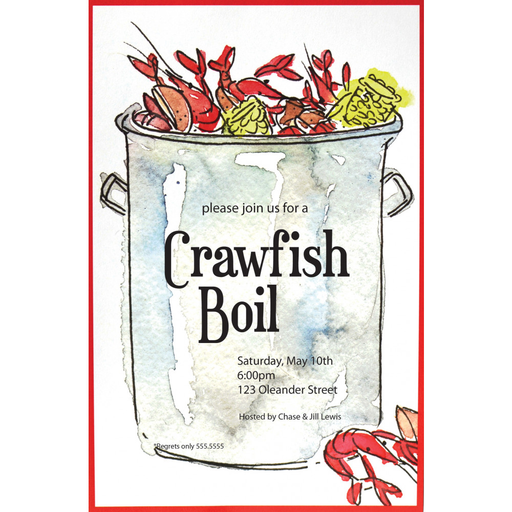 Crawfish Boiling Pot Invitation MardiGrasOutlet