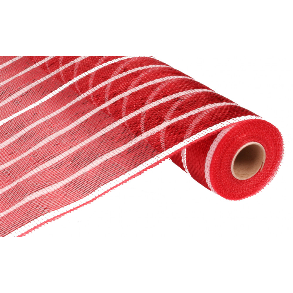 21 Poly Mesh Roll: Red & White Stripe [RE1016C4] 