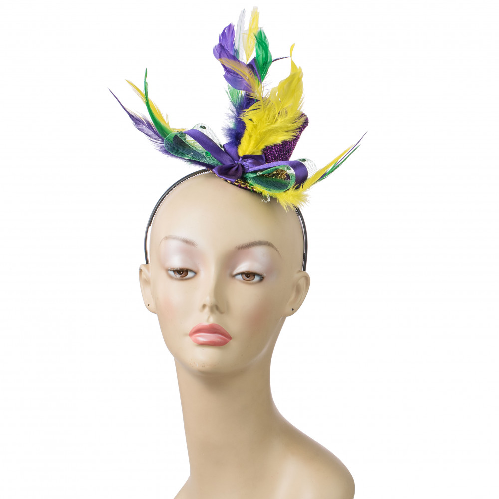 Download Mardi Gras Feather Top Hat Fascinator 27891mgaj Mardigrasoutlet Com