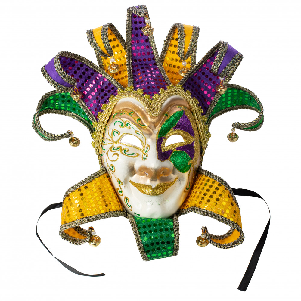 Man Sequin Jester Face Mask R77014