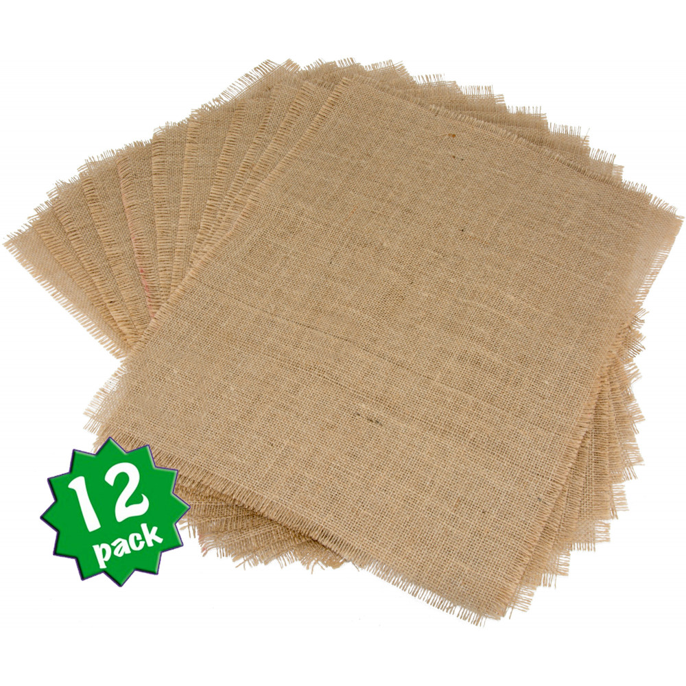 Burlap Placemat With Fringed Edge (Set of 12) [NJF-P12