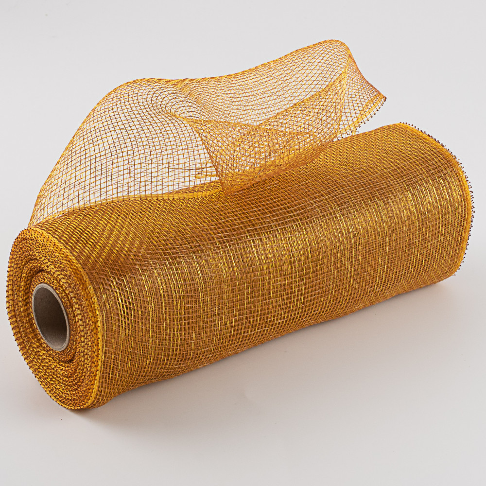 10 Inch X 10 Yards Orange and White Two-tone Poly Burlap Mesh 