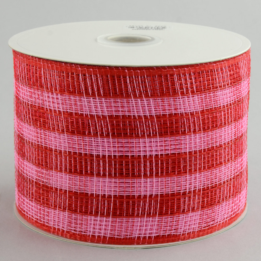 Pink/Hot Pink/Navy/Black Stripe Sheer Ribbon, 25 yards-SHSTR