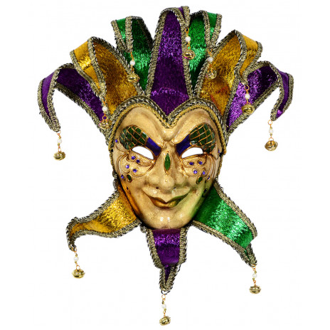 Mischievous Jester Mardi Gras Mask [37581] - MardiGrasOutlet.com