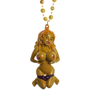 BOUNCING BOOBS MARDI GRAS BOBBLE NECKLACE GAG ITEM SPRING ACTION TITS  (B423)