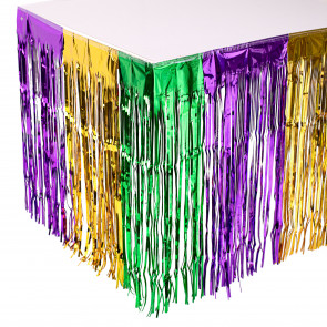 JOYIN Mardi Gras Party Decoration Fringe Curtain, Table Skirt and Garland Pack Mardi Gras Party Favor Supplies