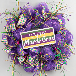 Mardi Gras Beaded Assorted Purple/ Green/ Gold Bra w/ Swags Size Large  XLarge