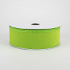 2.5 Wired Velvet Ribbon: Lime Green (10 Yards) [RL1943E9] 