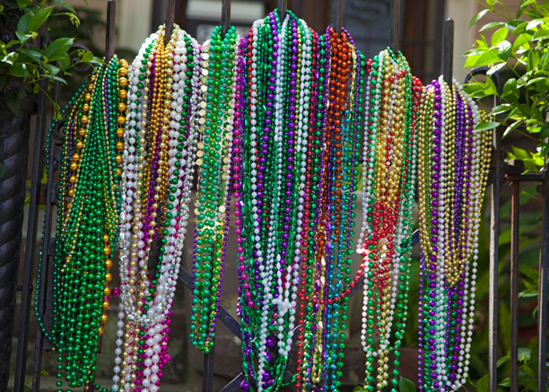 throwing mardi gras beads